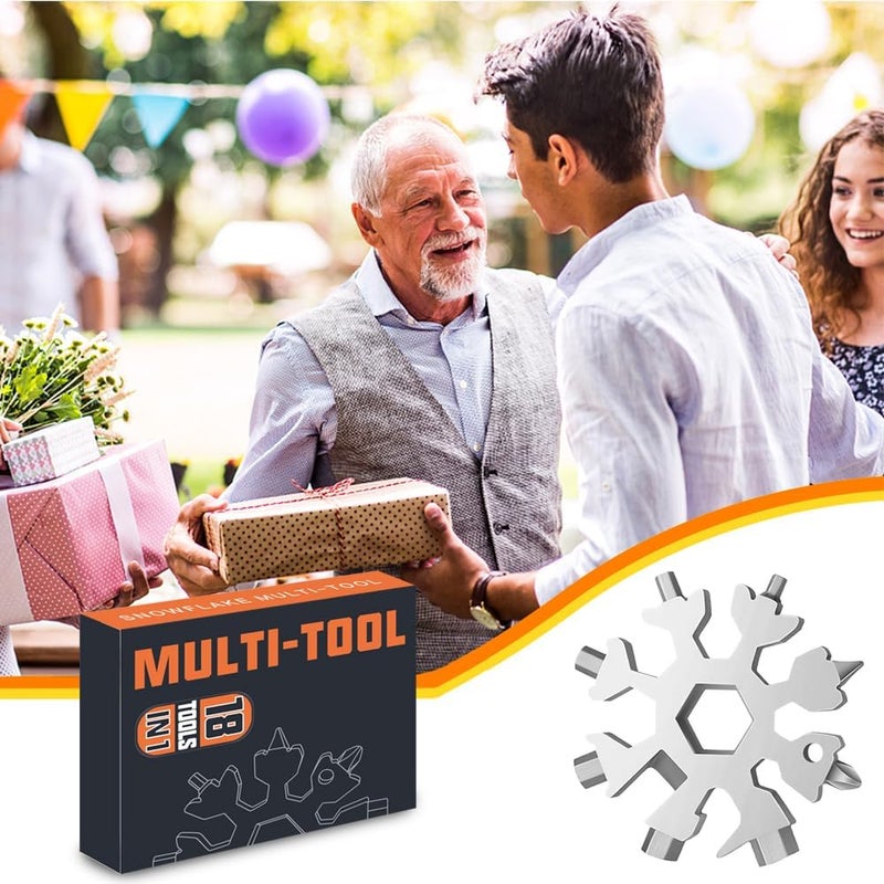 Cutiful Stocking Stuffers for Men - Snowflake 18 in 1 Multitool Christmas Gifts, 20 in 1 Card Multi Tools for Dad from Daughter Son, Gifts for Father Husband Him (Silver&Card) - Image 5