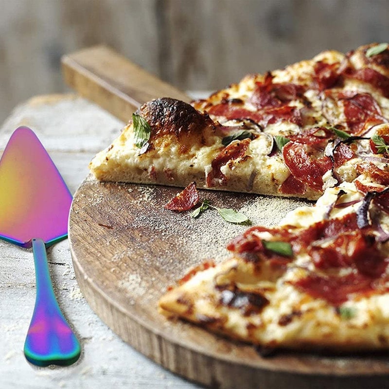Rabbonix Pie Cake Server Set of 3 Piece Stainless Steel Dessert Server Spatula for Pizza, Pastry, Cheese, Dishwasher Safe | Color Rainbow - Image 2