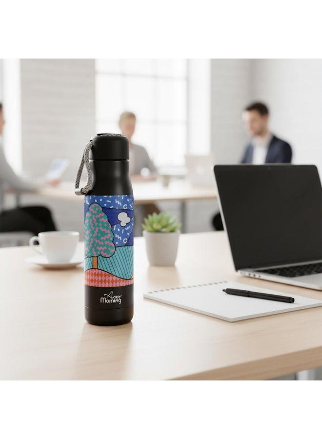 آني مورننغ زجاجة ترمس قهوة من الفولاذ المقاوم للصدأ، بسعة 600 مل، قارورة شاي وقهوة، معزولة بجدار مزدوج بتقنية التفريغ الهوائي، مانعة للتسرب والانسكاب، مثالية للمشروبات الساخنة والباردة. - Image 5