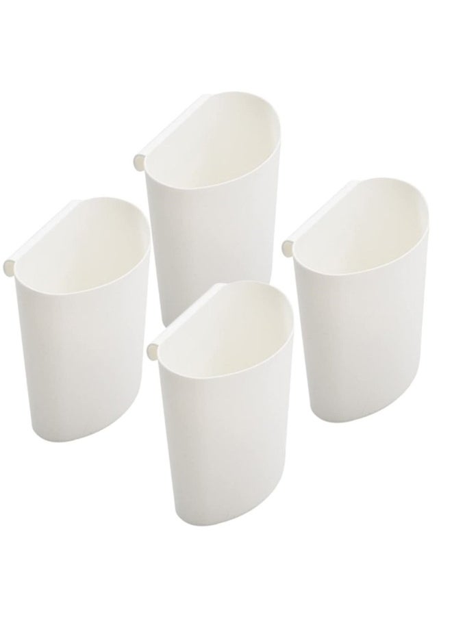 Generic 4 Pack Hanging Cups for Storage Trolley and Cutlery Rack, Multifunctional Removable Storage Cart Accessories, White  - Image 1