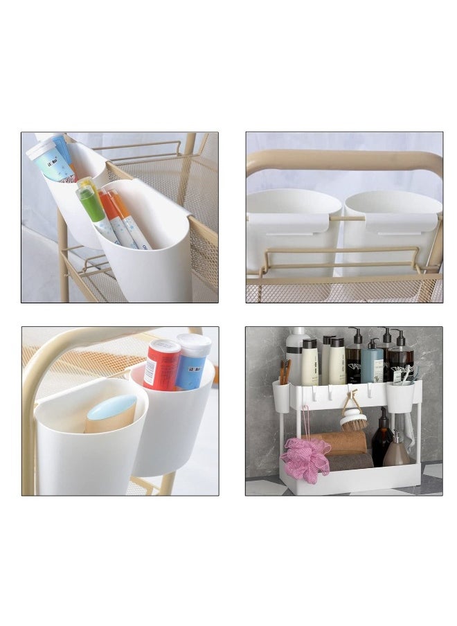 Generic 4 Pack Hanging Cups for Storage Trolley and Cutlery Rack, Multifunctional Removable Storage Cart Accessories, White  - Image 4