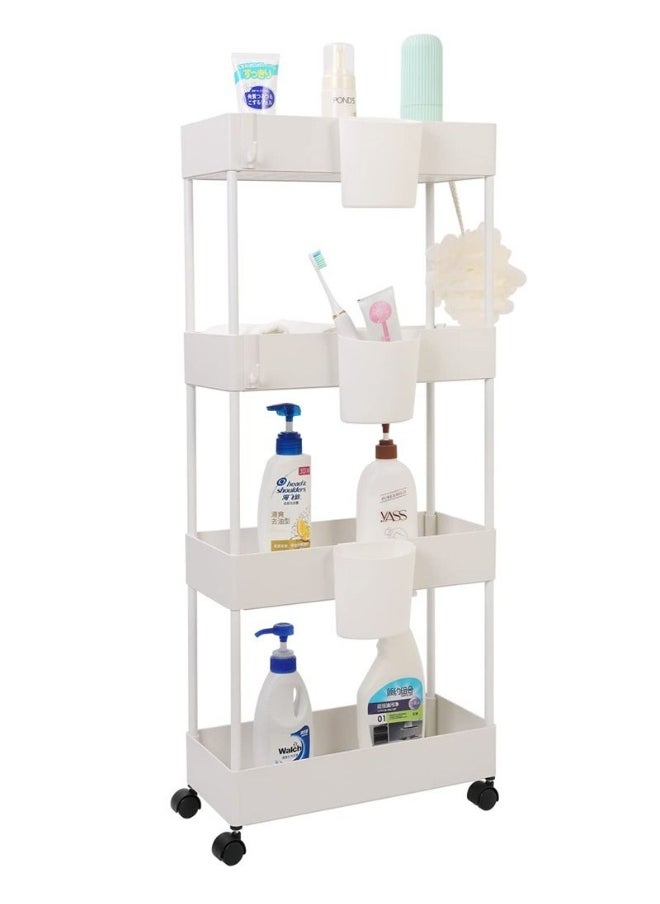 Generic 4 Pack Hanging Cups for Storage Trolley and Cutlery Rack, Multifunctional Removable Storage Cart Accessories, White  - Image 5
