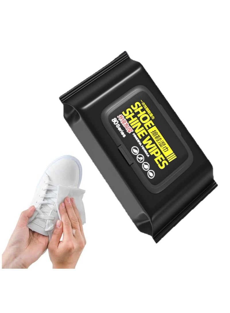 Natural Sneaker & Shoe Cleaner Wipes - 1 Packs of 80 - Portable Sneakers Cleaner Shoe Wipes Quickly Remove Dirt & Stains - These Disposable Shoe Cleaning Wipes Can Be Used On Most