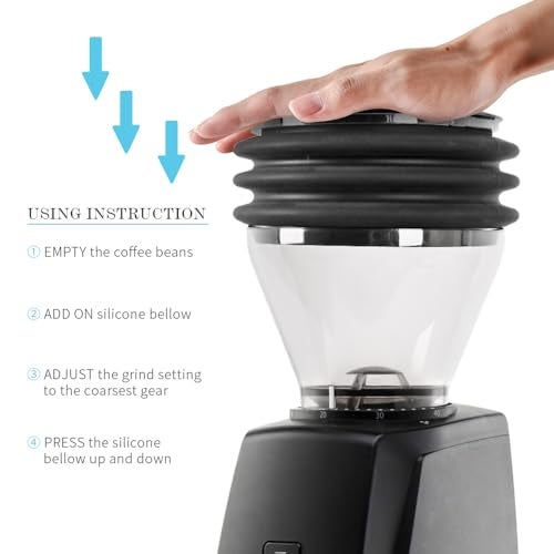 CAFEMASY Silicone Coffee Hopper Bellow Compatible for Baratza Encore ESP Pro Fellow Opus Delonghi Coffee Grinder Silicone Retention Bellow with Lid Coffee Grinder Cleaning Tools Air Blaster Pump Tool - Image 3