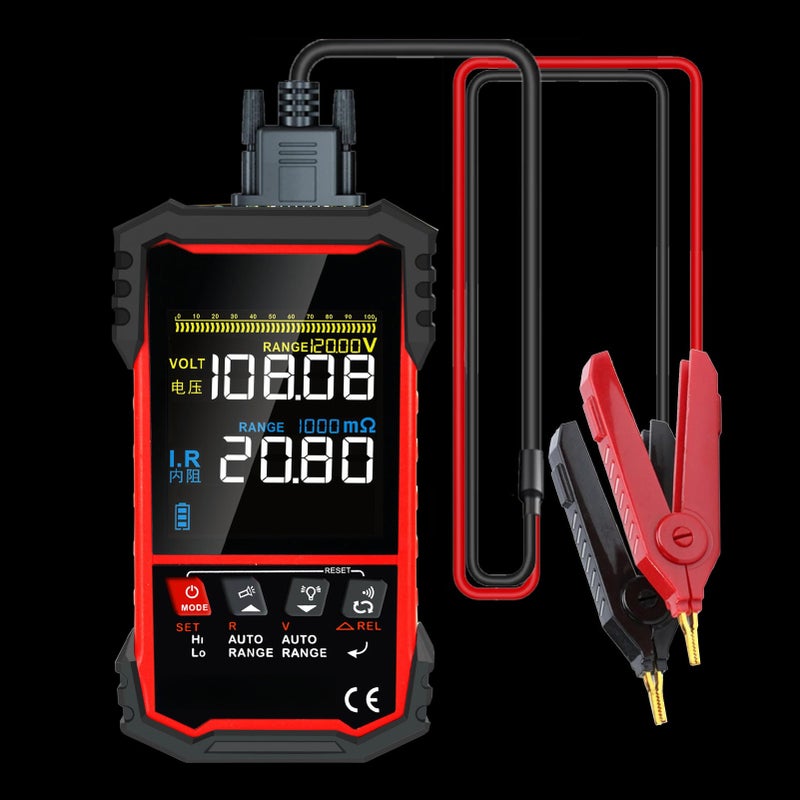 Battery Internal Resistance Voltage Tester for RV Truck Boat 3.2 Inch TN Color LCD Screen DC0.00V to ±120V 0.000mΩ‑500Ω - Image 4