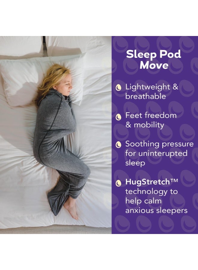 Wearable Blanket for Adults and Kids Innovative Cooling Sensory Sleep Pod with Foot Pocket Gentle Full Body Hug Pressure Machine Washable Perfect for All Sleep Positions Grey, XL - Image 4