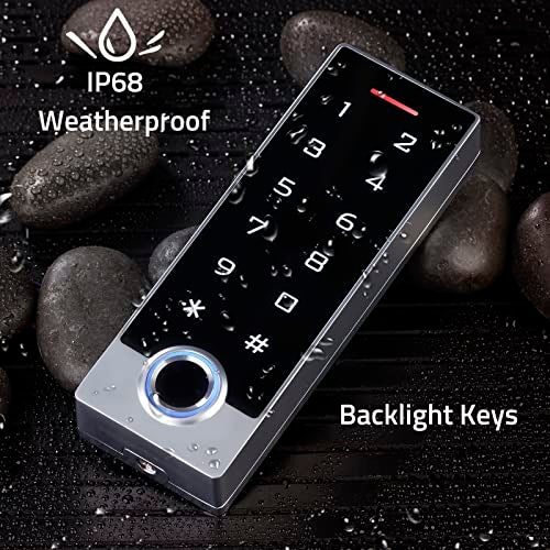 AMOCAM Metal Fingerprint Door Access Control Keypad System, Access Controller Stand-Alone Keypad, EM HID IC Card Reader + 5pcs ID Key Fobs, Weatherproof WG26/34 10000 Users for Garage, Door Lock Opener - Image 5
