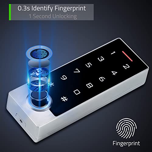 AMOCAM Metal Fingerprint Door Access Control Keypad System, Access Controller Stand-Alone Keypad, EM HID IC Card Reader + 5pcs ID Key Fobs, Weatherproof WG26/34 10000 Users for Garage, Door Lock Opener - Image 4