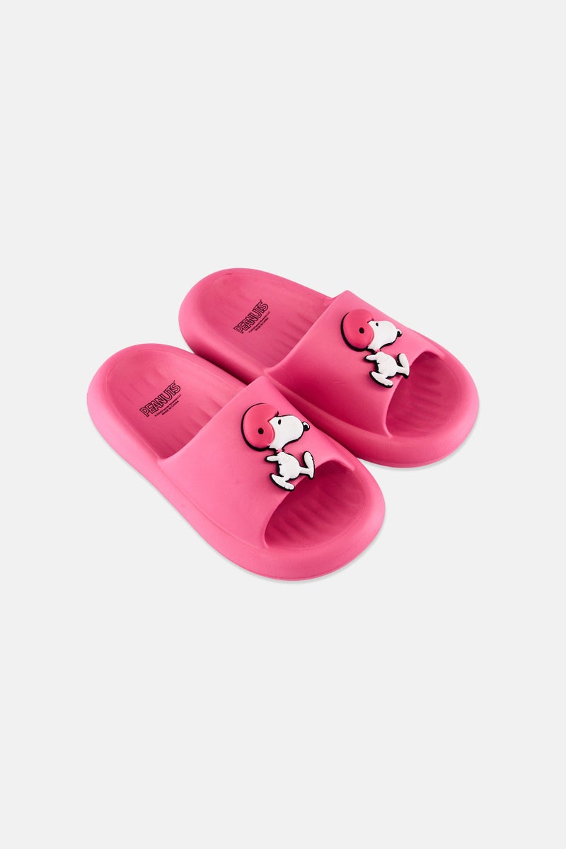 Peanuts Kids Girl Peanuts Slip On Slippers, Pink - Image 3