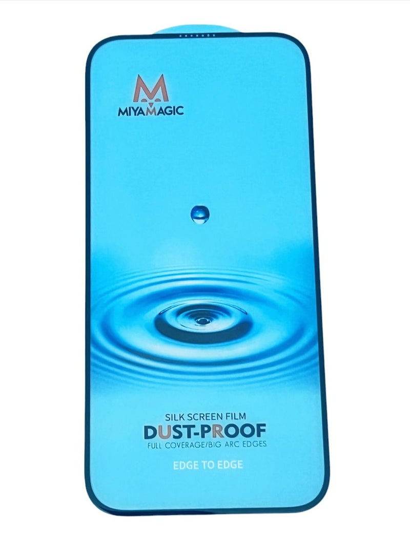 IPhone 14 Pro 6.1 Inch  Glass Full Cover Tempered Glass Screen Protector With Dust Filter Black