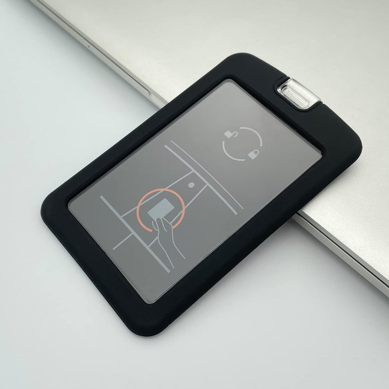 TANDRIVE 2PCS Silicone Key Card Holder Case Compatible with Tesla Model 3 Model Y Cybertruck and Rivianï¼ŒKey Protector Cover Accessories Including Key Chain, Black and Black - Image 5
