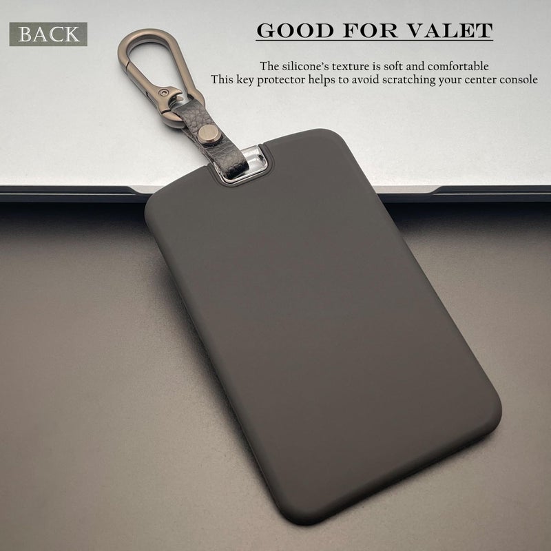 TANDRIVE 2PCS Silicone Key Card Holder Case Compatible with Tesla Model 3 Model Y Cybertruck and Rivianï¼ŒKey Protector Cover Accessories Including Key Chain, Black and Black - Image 3