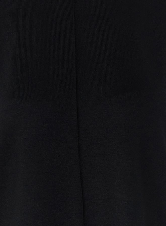 trendyol Black Crewneck Short Ribbed Stretchy Knitted Mini T-shirt Dress  - Image 4
