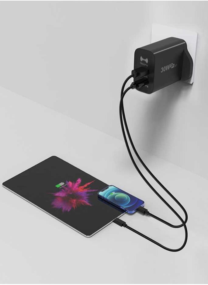 Hezire Hezire H-ADAPT PD30W Type-C & USB Wall Charger Black  - Image 2