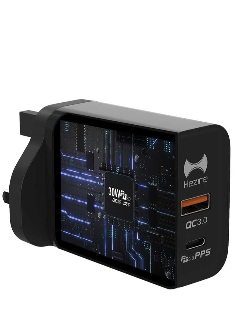 Hezire Hezire H-ADAPT PD30W Type-C & USB Wall Charger Black  - Image 3