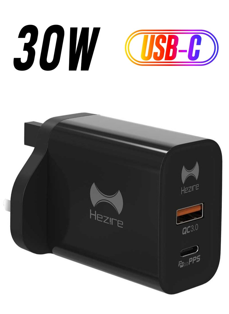 Hezire Hezire H-ADAPT PD30W Type-C & USB Wall Charger Black  - Image 1