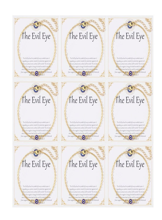 MOZAKA 9pcs Evil Eye Bracelet for Women - 18K Gold Plated Multicolored Evil Eye Bracelets Protection Bracelet Ojo Turco Amulet Lucky Jewelry Gifts with Meaning Card, Large, Stainless Steel, no - Image 1