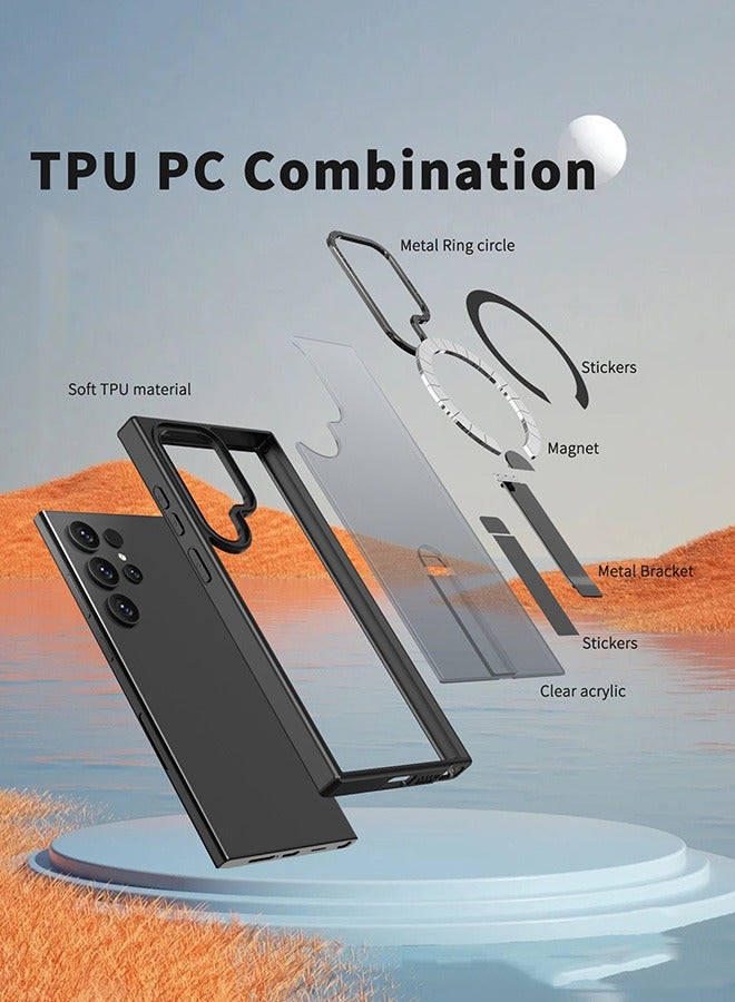 Samsung Galaxy S24 Ultra Magnetic MagSafe Case, Full Shockproof Protection,Translucent Matte Back, Slim Phone Cover with Strong Magnet for Galaxy S24 Ultra  (Black) - Image 5