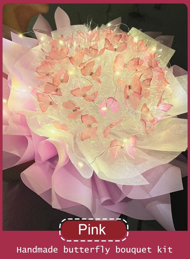 أضواء سلسلة LED، باقات الفراشات، باقات مضاءة، زهور DIY، باقات مصنوعة يدويًا، DIY مصنوعة يدويًا - Image 1