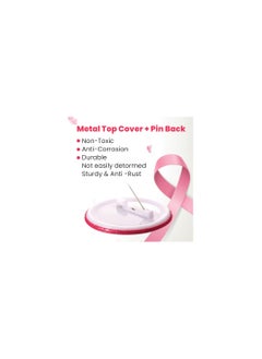 PRINTSHOP4ME Pink BreastCancer Awareness Button Badges - Pinback Buttons, Brooch Lapel Pins - Round Button Pins for Fundraising Events - Ideal for October BreastCancer Awareness Month  - Image 4