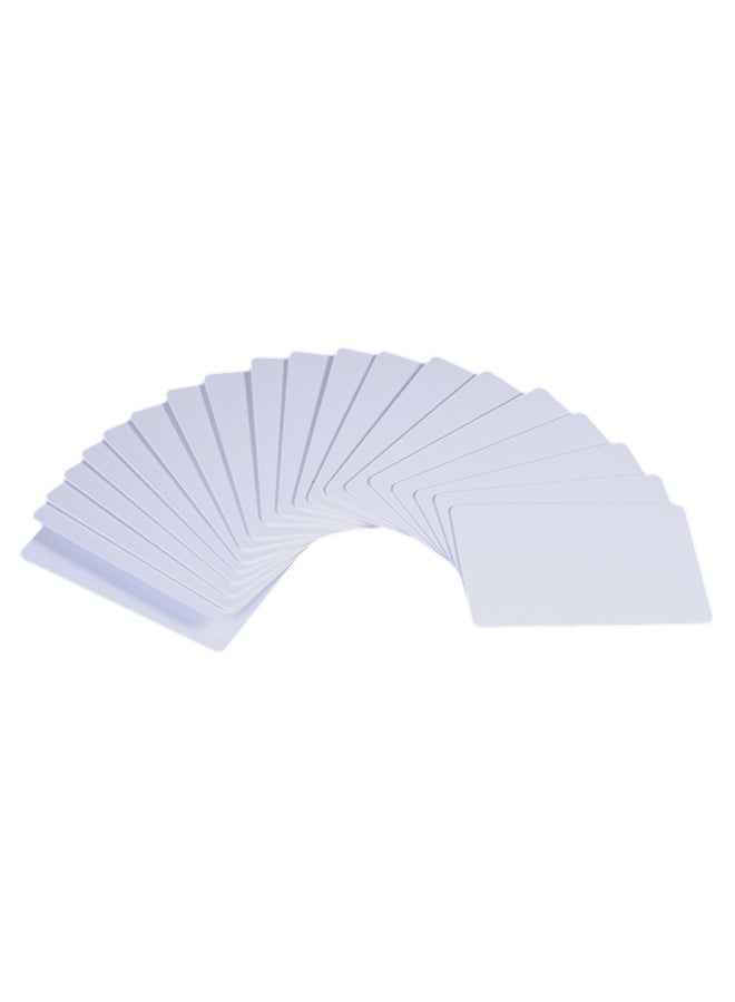 20-Piece Writable Key Cards Set For Access Control White 0.171kg