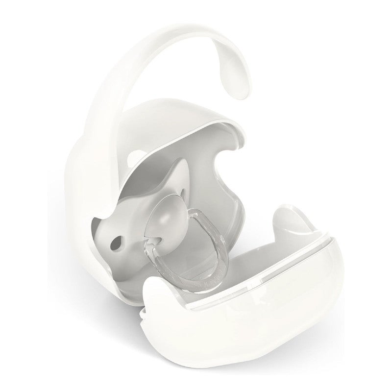 Suavinex, Baby Pacifier Holder, for Carrying 2 Pacifiers, Box – Durable and Easy to Clean Case, with Flexible Handle for Hanging from Bag, Trolley or Cot, Secure Closure, +0 Months, Wild&Free Beige - Image 2