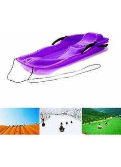 RollsTimi  Outdoor Sports Plastic Skiing Boards Sled Luge Snow Grass Sand Board Ski And Snowboard With Rope-Purple  - Image 2
