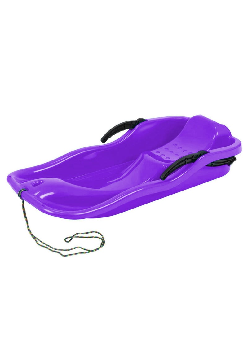 RollsTimi  Outdoor Sports Plastic Skiing Boards Sled Luge Snow Grass Sand Board Ski And Snowboard With Rope-Purple - Image 1