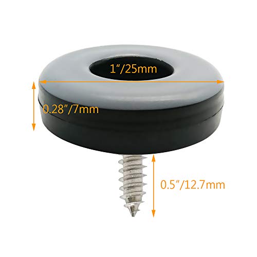 Alamic Furniture Sliders Chair Glides 1" Heavy Duty Furniture Glides Sliders Reusable Round Chair Leg Slides with Stainless Steel Screws Move Your Furniture Easy & Safely Protects Your Floor - 20 Pack - Image 2