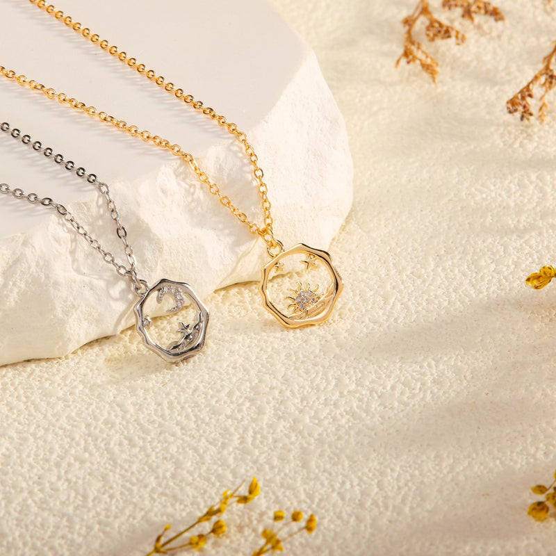 Baydurcan Sisters Gifts from Sister, Sisters Necklace for 2 Christmas Gifts for Sister Sun and Moon Necklace (Sun moon) - Image 3