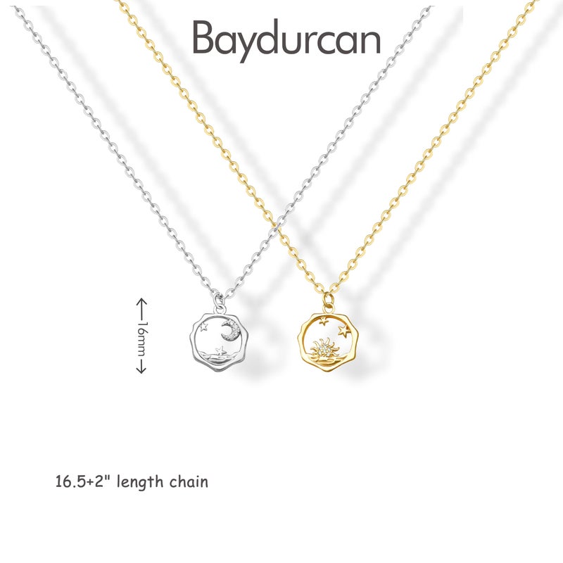 Baydurcan Sisters Gifts from Sister, Sisters Necklace for 2 Christmas Gifts for Sister Sun and Moon Necklace (Sun moon) - Image 2