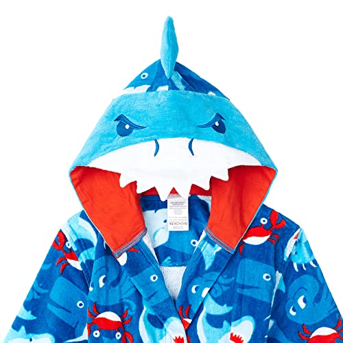 Sainteve Saint Eve Kids Fun 3D Character Hooded Terry Cover-Ups - Super Soft & Plush 100% Cotton Beach and Pool Covers Towels for Girls and Boys, Blue Shark, Small - Image 3
