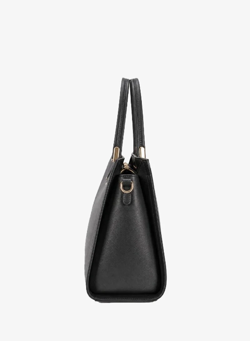 David Jones  David Jones plain vegan faux leather everyday bag- Modern rectangular three compartments 11-inch laptop and tablet, document, personal hand bag with extra adjustable strap for Women | Best Price UAE