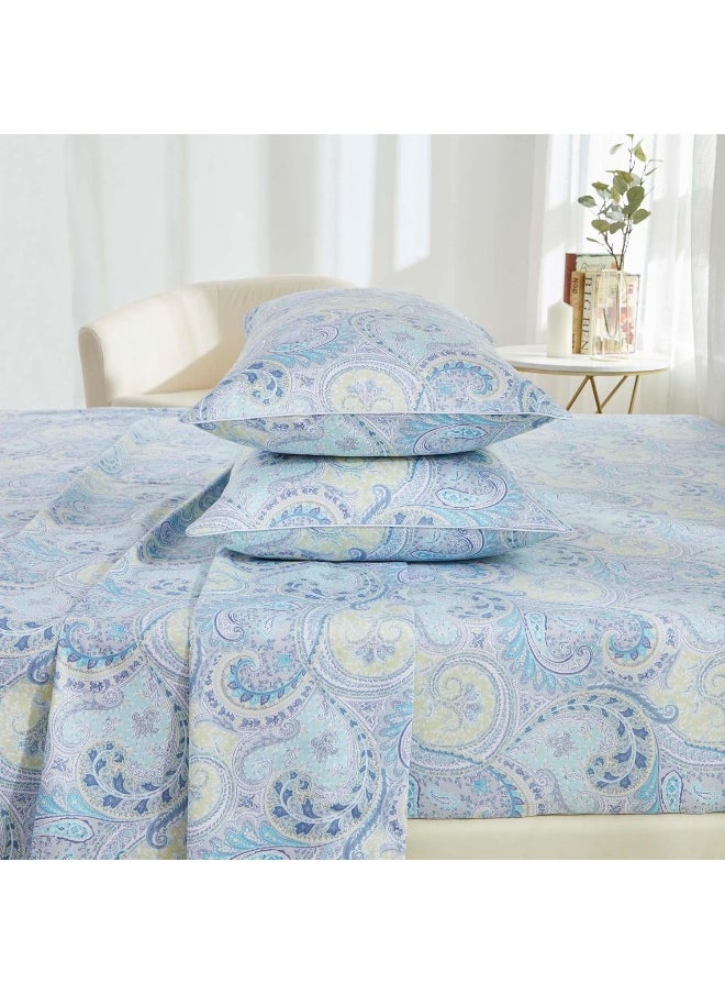 Brandream Brandream Blue Paisley Queen Size Sheet Set  - Image 4