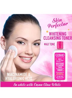 Cosmo Glow White Skin Perfector Whitening Cleansing Toner 250ml | Effective Skin Lightening Solution | Protects Skin Against Signs of Aging | For Unisex - pzsku/ZFE2DCCD39DE60ABFF170Z/45/_/1684389458/8259e5bd-f3fb-4069-b149-6d34ad4cee03