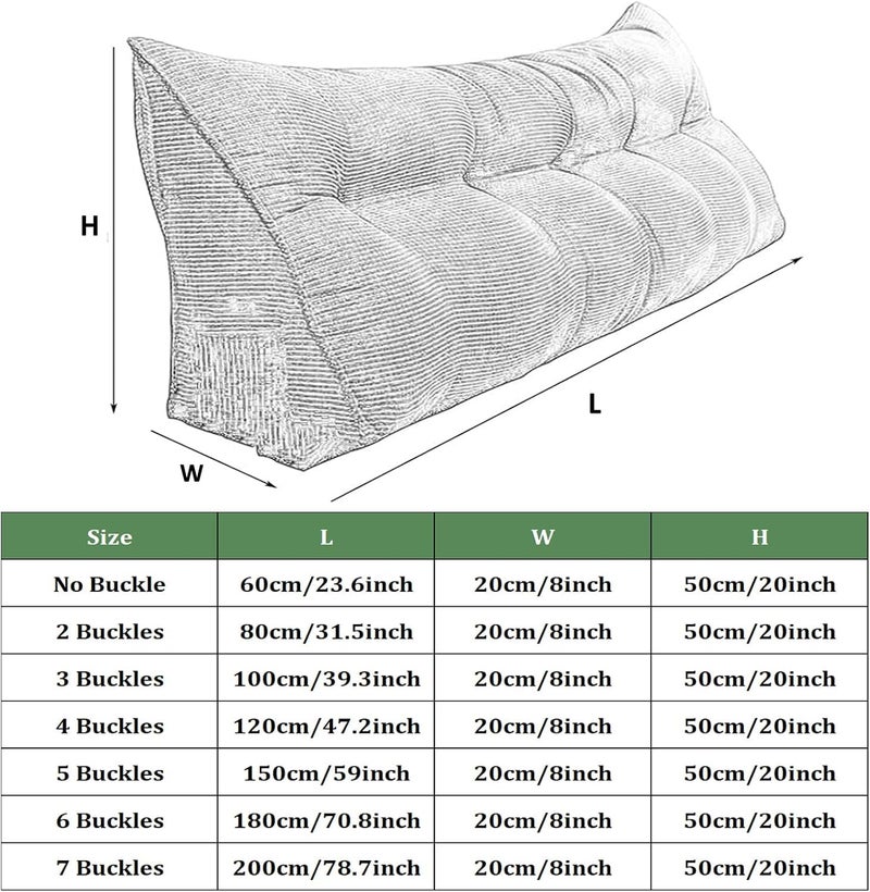 Hundur Store Wedge Pillow Triangular Headboard Pillow,Body Throw Pillows Bed Backrest Reading Bolster (39x7.8x19.7inch) Twin Size - Image 5