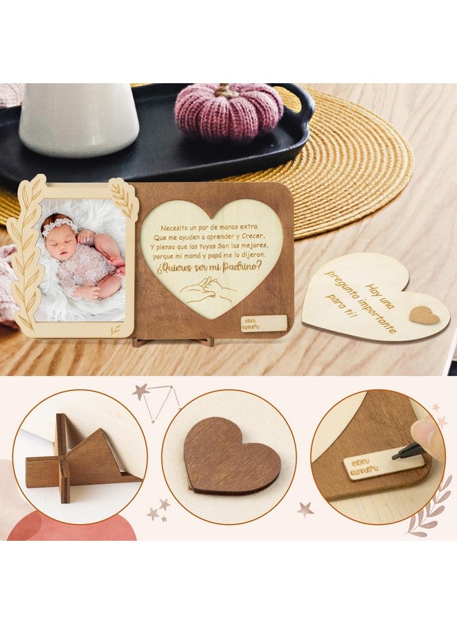CJiangpo Will You Be My Godfather Proposal Gift Picture Frame Set, Padrino Proposal Puzzle in Spanish Asking to Be Godfather Announcement Card Gift from God Child Baptism Christmas Ideas - Image 3