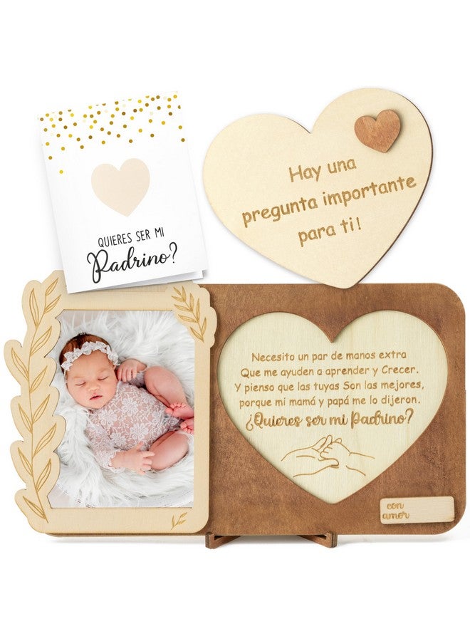 CJiangpo Will You Be My Godfather Proposal Gift Picture Frame Set, Padrino Proposal Puzzle in Spanish Asking to Be Godfather Announcement Card Gift from God Child Baptism Christmas Ideas - Image 1