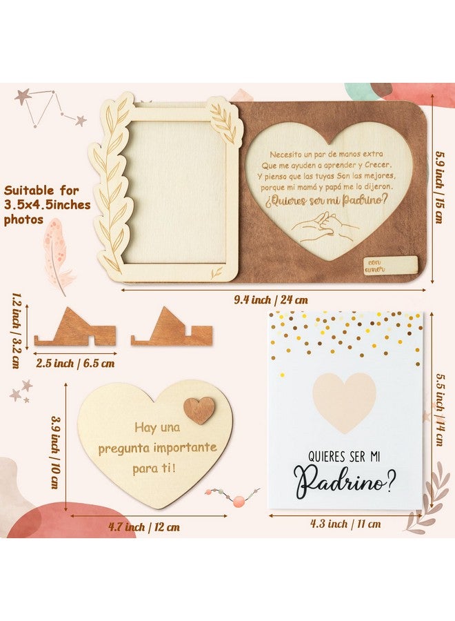 CJiangpo Will You Be My Godfather Proposal Gift Picture Frame Set, Padrino Proposal Puzzle in Spanish Asking to Be Godfather Announcement Card Gift from God Child Baptism Christmas Ideas - Image 2