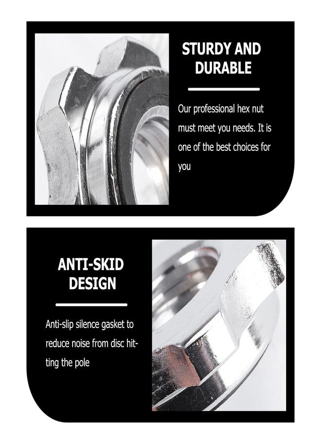 WINOMO 2 PCS Hex Nut Anti-Slip 25mm Standard Barbell Spin-Lock Collars Screw Clamps Dumbell Weight Lifting … - Image 2