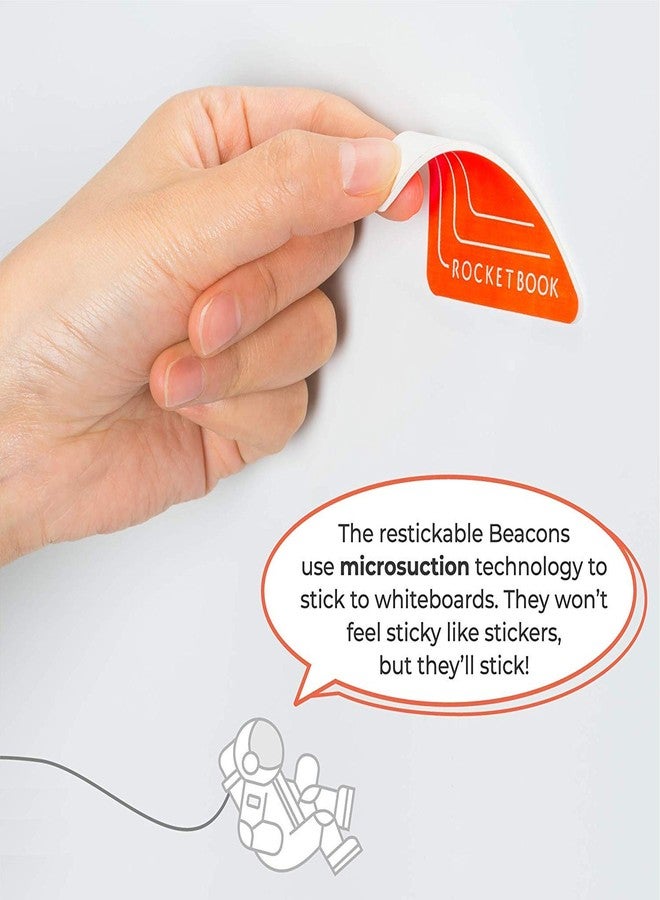 Rocketbook Beacons, Reusable Whiteboard Cloud System, Digitizer Stickers, Upload Your Whiteboard Notes to The Cloud, 4 Beacons, (Pack of 1) - Image 2