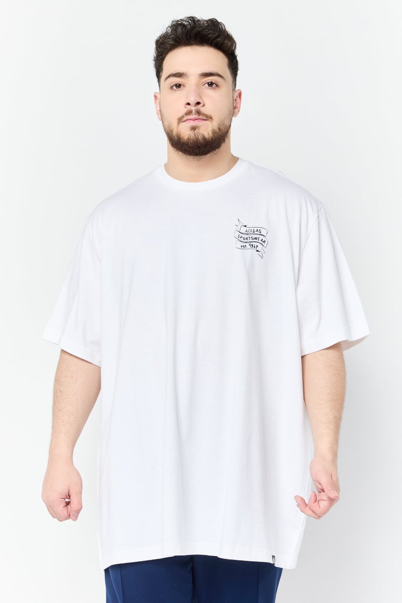 Adidas Men Sportswear Fit Short Sleeve Outdoor T-shirt, White - Image 1