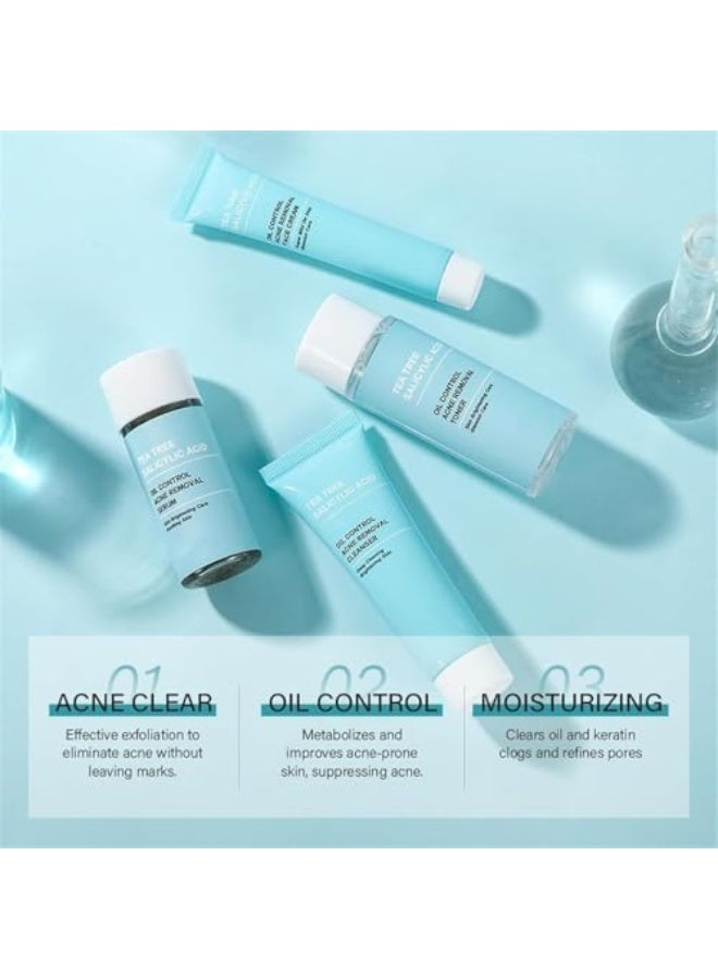 مويكا مجموعة العناية بالبشرة لعلاج حب الشباب من شجرة الشاي، مجموعة العناية بالبشرة للمراهقات 4 في 1، للتحكم في الدهون والترطيب مع منظف، تونر، سيروم وكريمة - Image 5