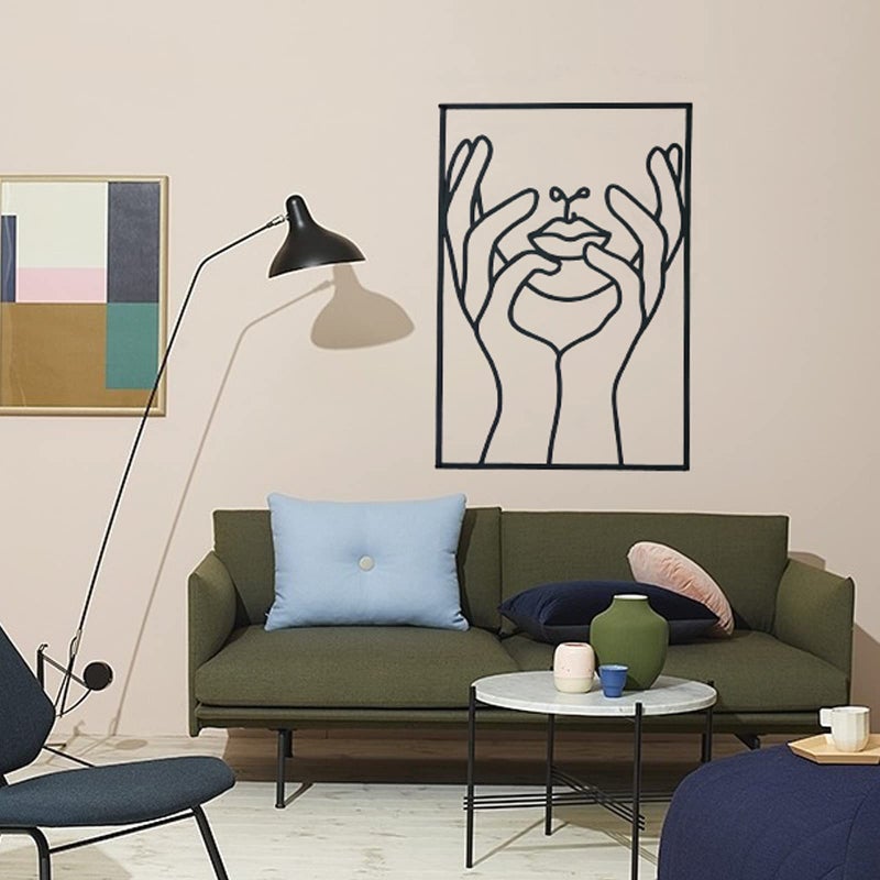 Glamativity 4 Pack Black Wall Art DÃ©cor, Minimalist DÃ©cor Single Line Art Wall DÃ©cor, Real Metal Wall Art, Woman's Body Shape Abstract Wall Art, for Kitchen Bedroom Living Room - Image 4