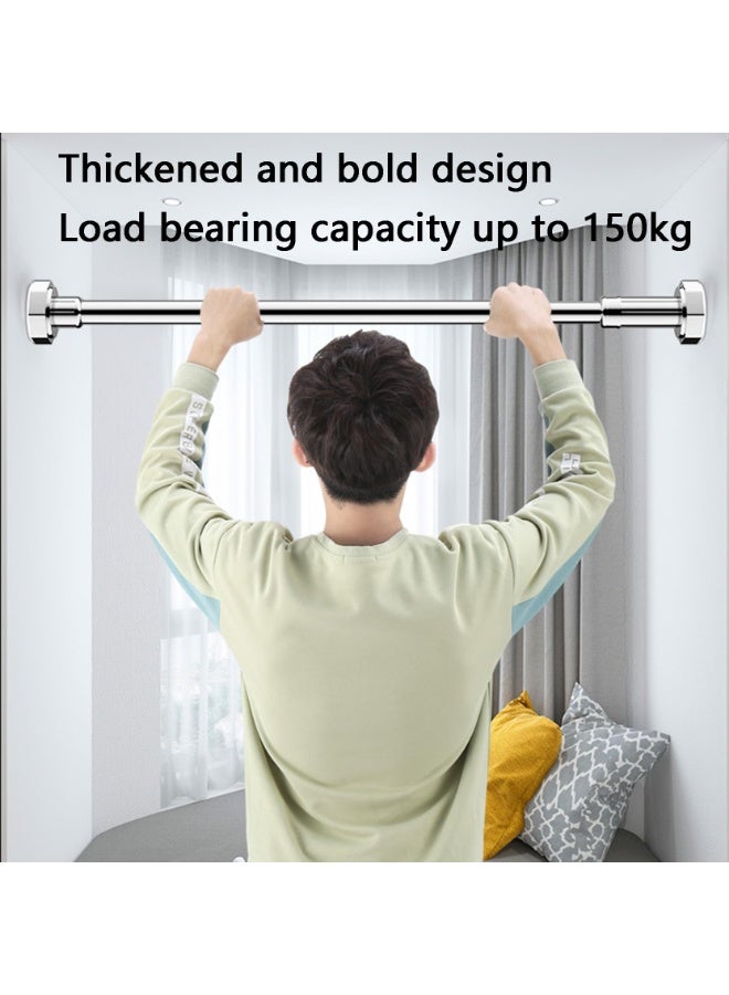 بيت الأناقة قضيب ستارة دش AraHome مقاوم للصدأ بطول 0.7 إلى 1.2 متر، قضيب تلسكوبي من الفولاذ المقاوم للصدأ بشد زنبركي قابل للتعديل، لا يحتاج إلى حفر، سهل التركيب، لا يصدأ - Image 4