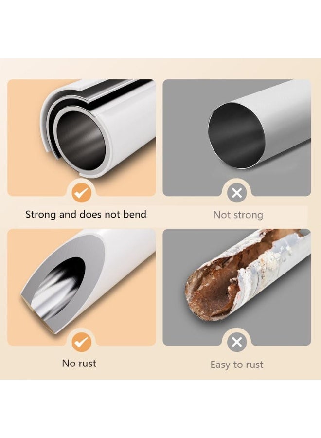 بيت الأناقة قضيب ستارة دش AraHome مقاوم للصدأ بطول 0.7 إلى 1.2 متر، قضيب تلسكوبي من الفولاذ المقاوم للصدأ بشد زنبركي قابل للتعديل، لا يحتاج إلى حفر، سهل التركيب، لا يصدأ - Image 3