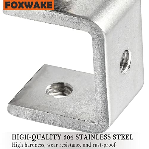 Foxwake Mini C Clamps Stainless Steel 0.83 Inch for Working, Heavy Duty Small U Clamps for Metal Mounting, Universal Desk Clamp with Stable Wide Jaw Opening/I-Beam Design (6pcs) - Image 4