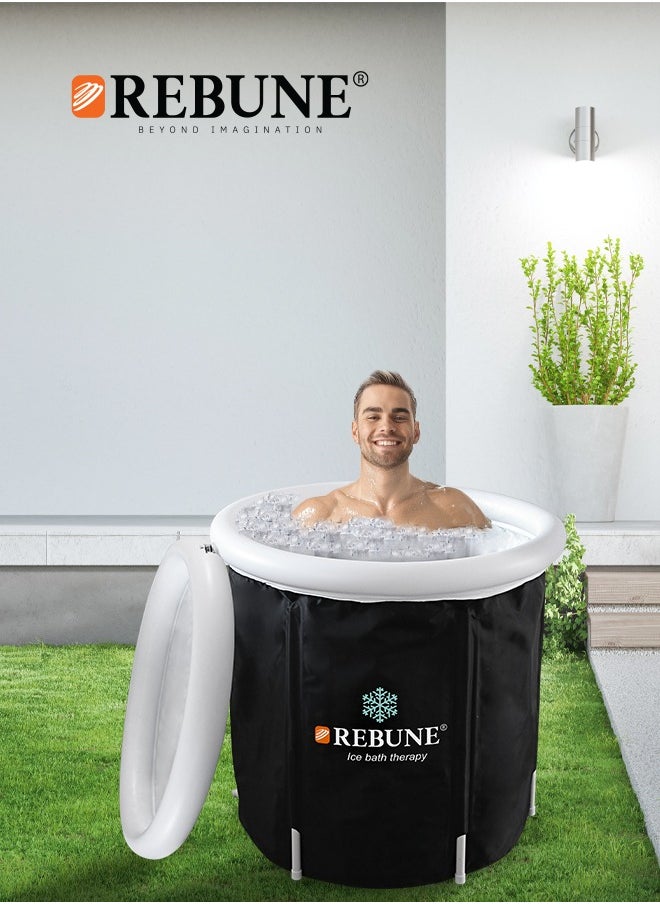 REBUNE - Portable Foldable Snow Bath Thick Foldable Plastic Bathtub For Adults Ideal Choice for Separate Home Bathroom Spa Bath Hot Water Bath and Ice Bath - Image 1