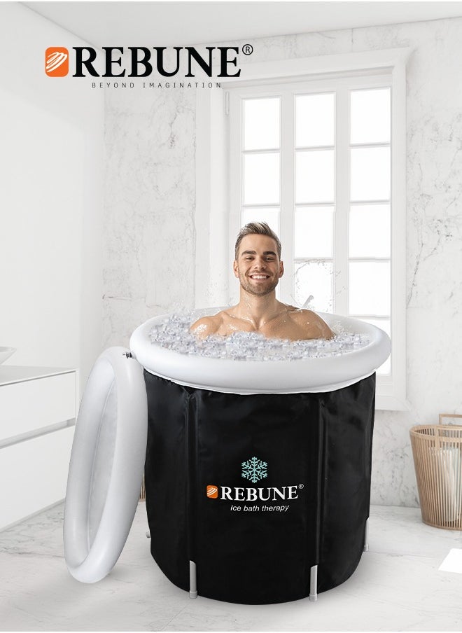 REBUNE - Portable Foldable Snow Bath Thick Foldable Plastic Bathtub For Adults Ideal Choice for Separate Home Bathroom Spa Bath Hot Water Bath and Ice Bath - Image 1