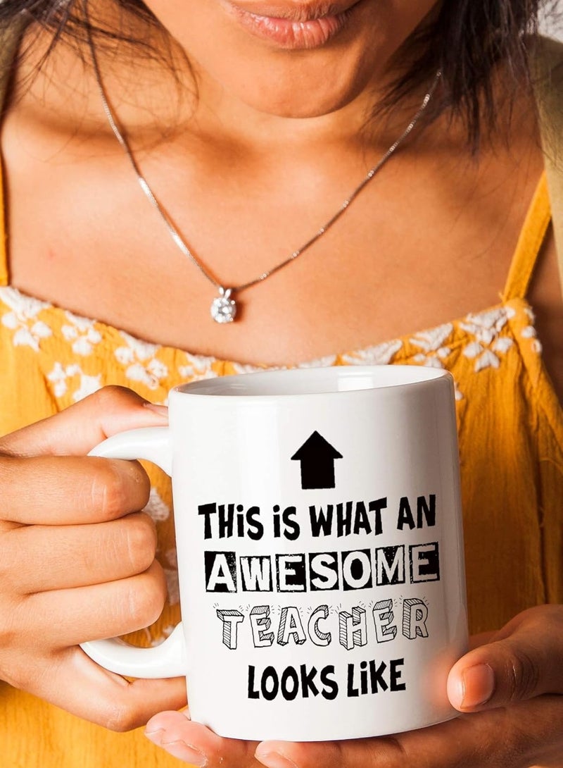 SHOP NEW ARRIVALS Teacher Appreciation Gifts What An Awesome Teacher Looks Like for Classroom Teaching Decorations World’s Best Men Women Teachers Ever Novelty Gift Coffee Mug Tea Cup Gift From Students. - Image 4